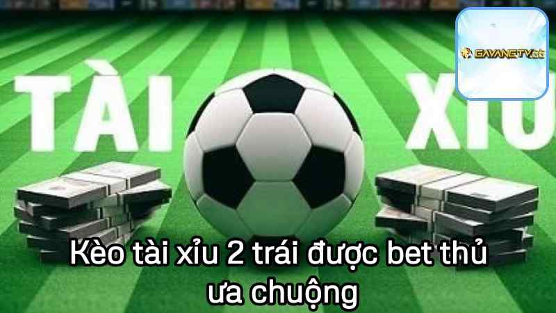 Kèo tài xỉu 2 trái được bet thủ ưa chuộng