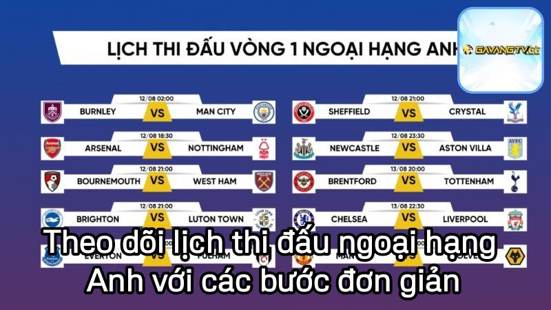 Theo dõi lịch thi đấu ngoại hạng Anh với các bước đơn giản