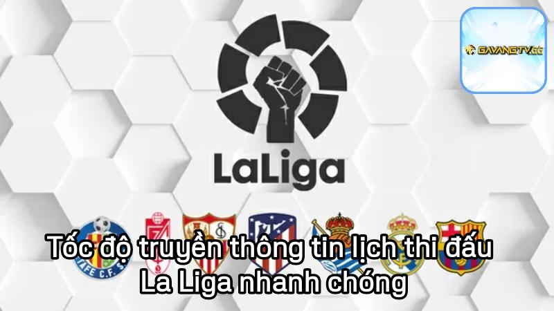 Tốc độ truyền thông tin lịch thi đấu La Liga nhanh chóng